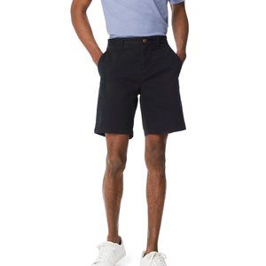 Perry Ellis Portfolio Flat Front Chino Shorts, Blue, 34"